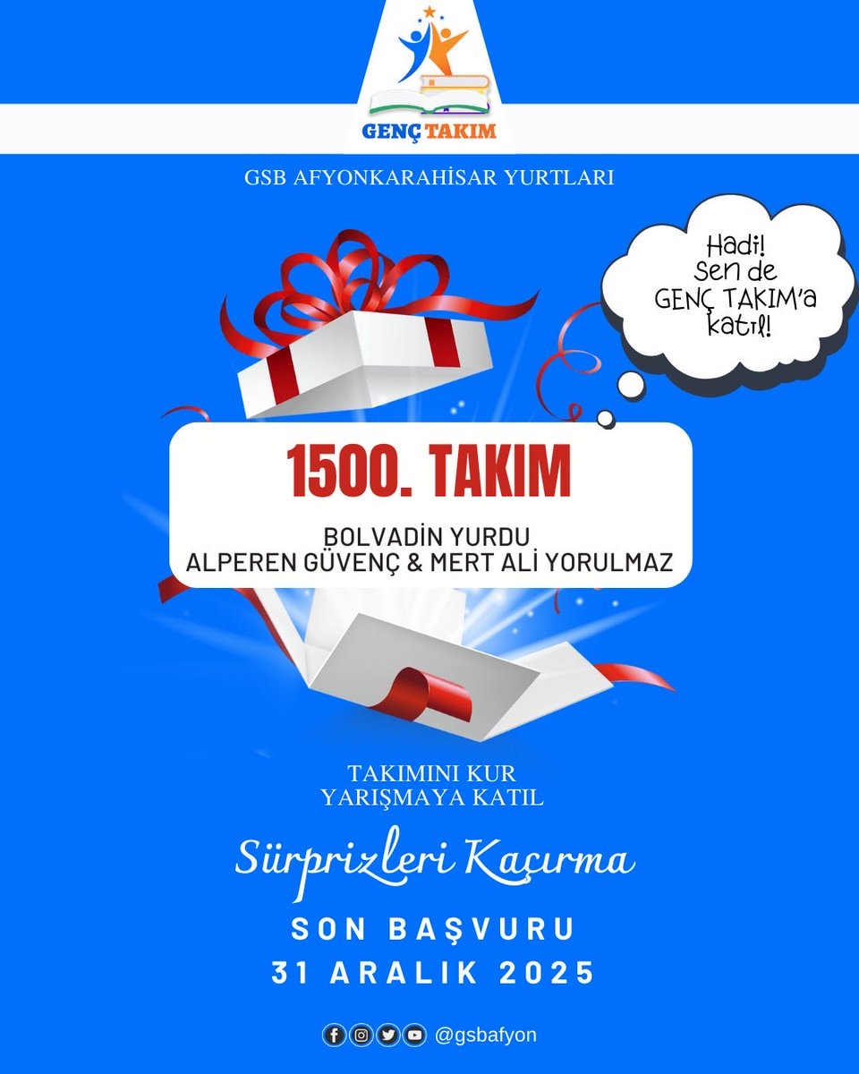Afyonkarahisar'da Genç Takım Projesi Başvuruları Sürüyor