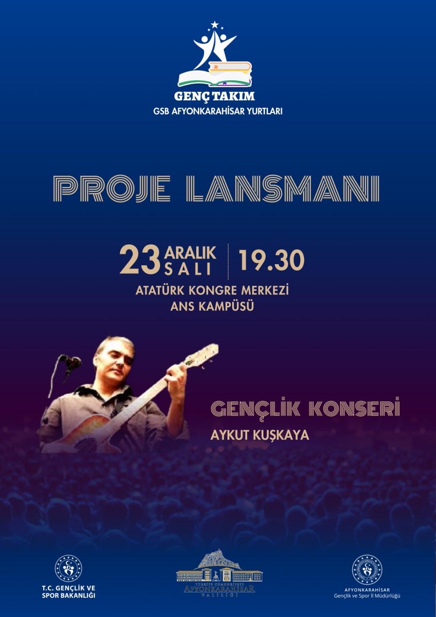 Afyonkarahisar'da Genç Takım Projesi Lansmanı ve Gençlik Konseri Düzenlenecek