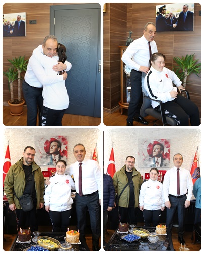 Down Sendromlu Milli Sporcu Münevvere Yılmaz'ın Doğum Günü Kutlamasında Anlamlı Hediye