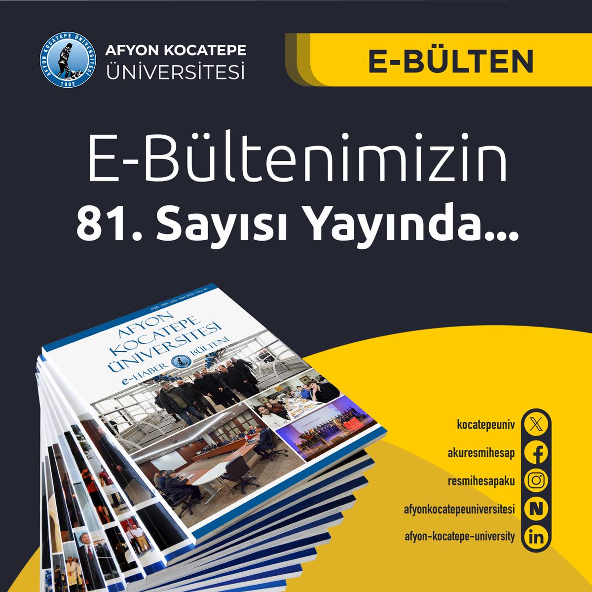 AKÜ'nün 81. Sayı e-Haber Bülteni Yayında: Üniversitedeki Son Gelişmeler