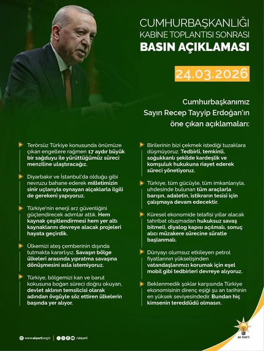 AK Parti Afyonkarahisar İl Başkanlığı'ndan Kabine Toplantısı Açıklamalarına Tam Destek