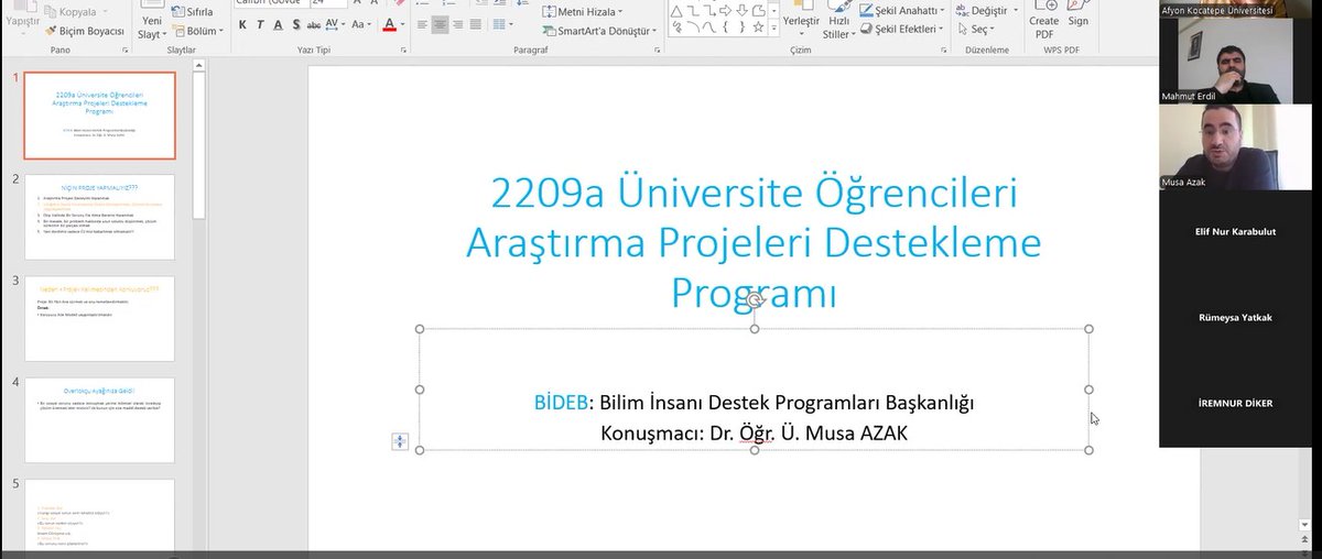 AKÜ'den TÜBİTAK 2209-A Başvuruları İçin Çevrimiçi Eğitim Desteği