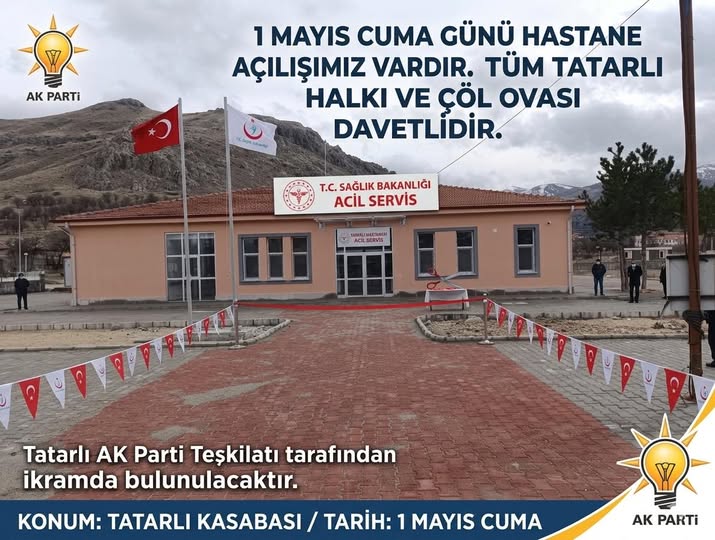 Tatarlı Devlet Hastanesi 1 Mayıs'ta Açılıyor: Bölge Halkına Şifa Dağıtacak