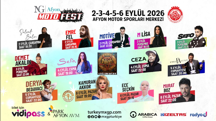 14 konser ve 50’ye yakın etkinlikle NG Afyon Motofest, 2-6 Eylül tarihlerinde Afyonkarahisar’da
